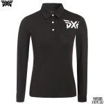 PXG 5종 여성 기본 로고 긴팔 카라 티셔츠